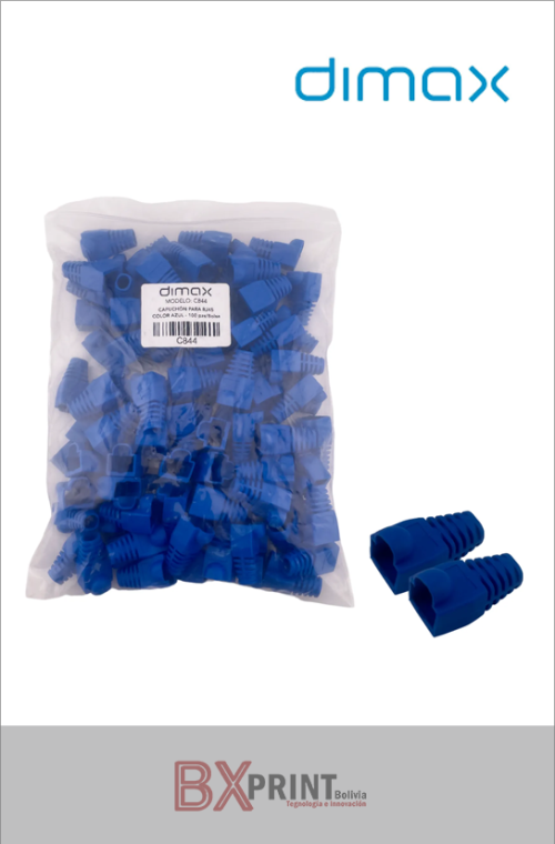DIMAX CAPUCHÓN PARA RJ45 COLOR AZUL*100 UND*
