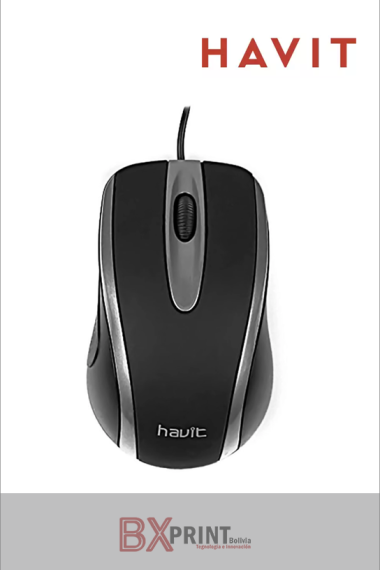 HAVIT MOUSE USB COLOR NEGRO GRIS