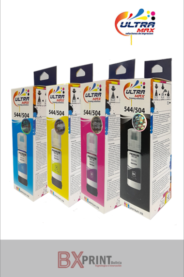 KIT TINTA GENÉRICA PARA IMPRESORA EPSON 544 (CMYK) ULTRAMAX