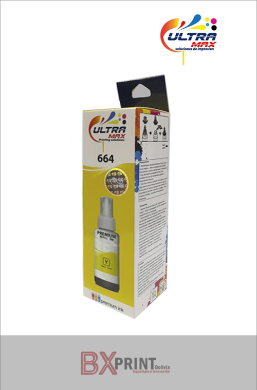 TINTA GENÉRICA PARA IMPRESORA EPSON 70ML 664 (YELOW) ULTRAMAX