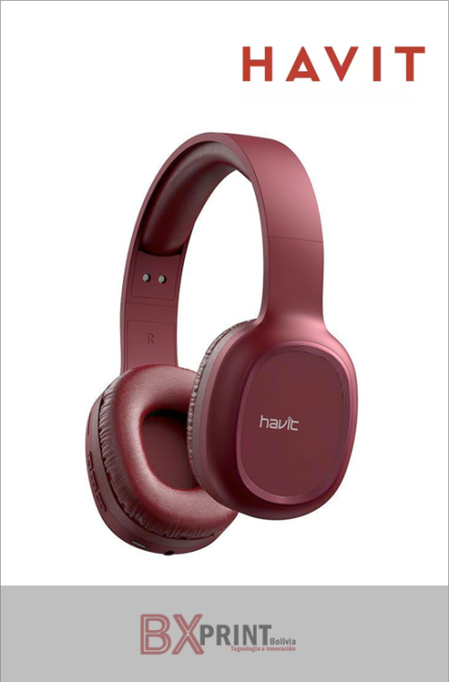 AUDIFONOS BLUETOOTH 5.1 COLOR ROJO HAVIT