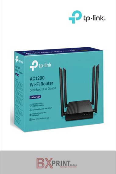 ROUTER INALAMBRICO ARCHER C64 AC 1200 BLACK